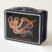 Lunch Box Octopus Orange Mandala bleu (Devant)