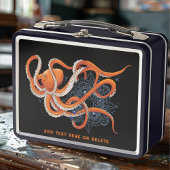 Lunch Box Octopus Orange Mandala bleu
