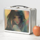 Lunch Box Oeuvre d'Anime Girl entourée de Rainbow Light (En situation)