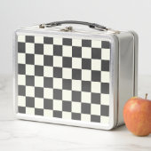 Lunch Box Off Black and Off White Checkerboard (En situation)