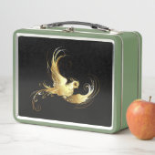 Lunch Box Oiseau doré sur fond noir (En situation)