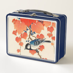 Lunch Box Oiseau japonais vintage de geai et vigne d'automne