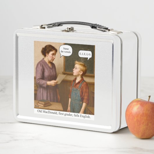Lunch Box Old MacDonald, first grader, fails English. (En situation)