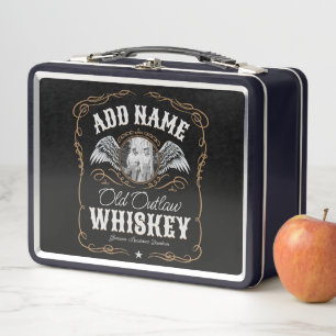 Lunch Box Old Moonshine Whiskey Étiquette AJOUTER PHOTO Nom 