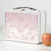 Lunch Box Ombre de marbre de marbre rose rose brillant (En situation)