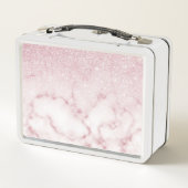 Lunch Box Ombre de marbre de marbre rose rose brillant (Dos)