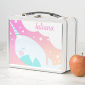 Lunch Box Ombre Narwhale Colorful Magique Nom du dessin (En situation)