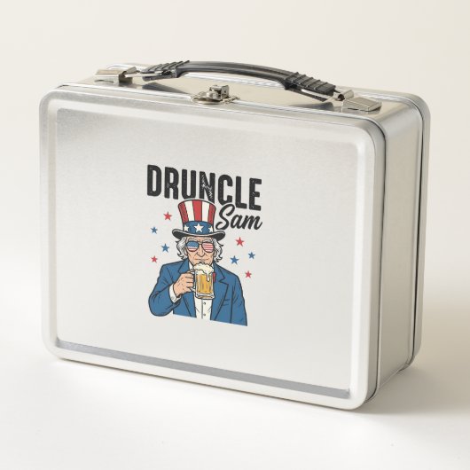 Lunch Box Oncle Sam drôle de conception vectorielle de bière (Devant)