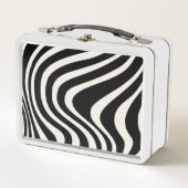 Lunch Box Ondes de style rétro noir et blanc (Devant)