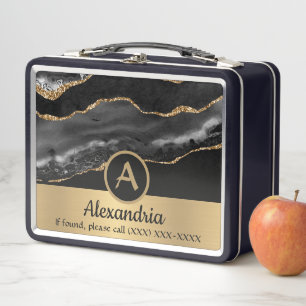 Lunch Box Or Monogramme Personnalisé Luxe Chic