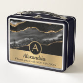 Lunch Box Or Monogramme Personnalisé Luxe Chic (Devant)