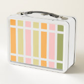 Lunch Box Or rose orange et rayures vertes (Dos)