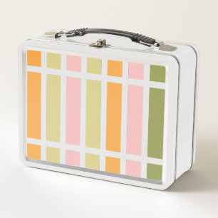 Lunch Box Or rose orange et rayures vertes