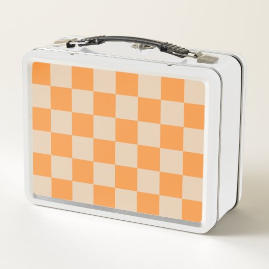 Lunch Box Orange À damiers En vichy Motif (Dos)