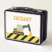 Lunch Box Orange Excavateur, Véhicule De Construction, Enfan (Dos)