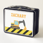 Lunch Box Orange Excavateur, Véhicule De Construction, Enfan (Devant)