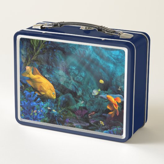 LUNCH BOX ORANGE FISH BLUE OCEAN (Dos)