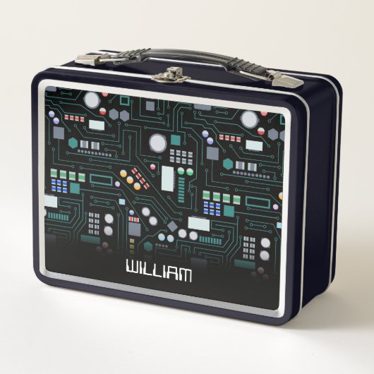 Lunch Box Ordinateur Circuit Board Enfants Nom personnalisé (Devant)