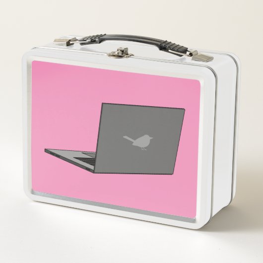 Lunch Box Ordinateur portable gris avec dessin animé logo oi (Devant)