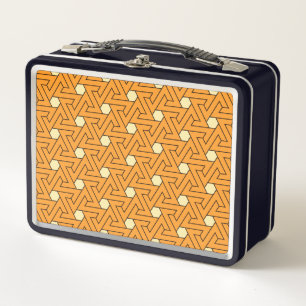 Lunch Box Oriental Orange Beige Triple Motif arabe