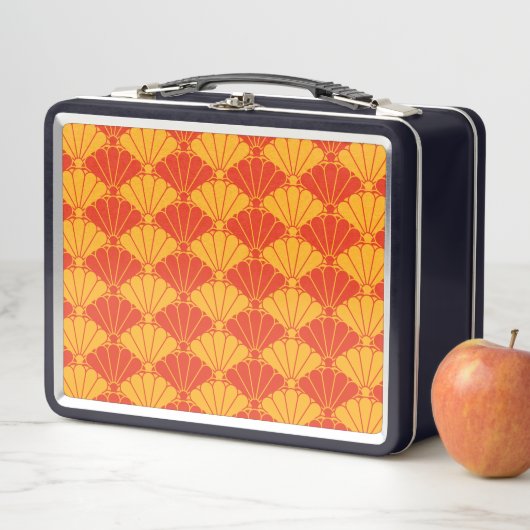 Lunch Box Oriental Rouge Jaune Kiku Chrysanthemum Mon Motif (En situation)