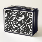 Lunch Box Os de dinosaure (noir et blanc) (Dos)
