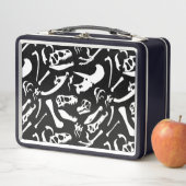 Lunch Box Os de dinosaure (noir et blanc) (En situation)
