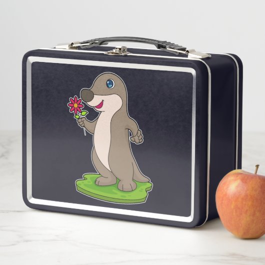 Lunch Box Otter à fleurs (En situation)