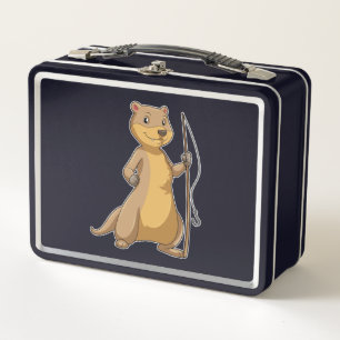 Lunch Box Otter comme Fisher avec canne à pêche