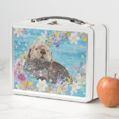 Lunch Box Otter Nager dans les fleurs (En situation)