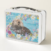 Lunch Box Otter Nager dans les fleurs (Dos)