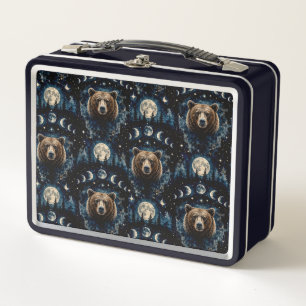 Lunch Box Ours au Clair de Lune Motif Aquarelle Forêt Céle