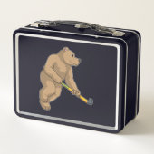 Lunch Box Ours au hockey avec chauve-souris de hockey (Dos)