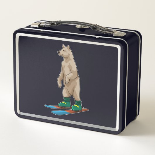 Lunch Box Ours comme skieur avec ski (Dos)