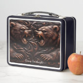 Lunch Box Ours de glace en cuir robuste (En situation)