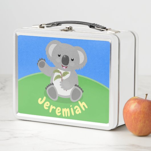 Lunch Box Ours de koala mignon avec dessin animé feuille (En situation)