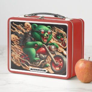 Lunch Box Ours élégant sur une moto