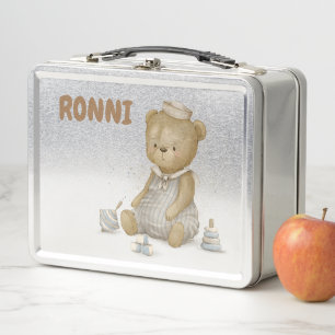 Lunch Box ours en peluche mignon en fleurs