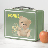 Lunch Box ours en peluche mignon en fleurs (En situation)