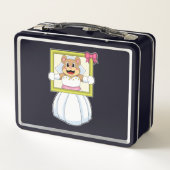 Lunch Box Ours en robe de mariée avec cadre photo. (Dos)