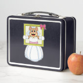 Lunch Box Ours en robe de mariée avec cadre photo. (En situation)