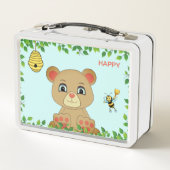 Lunch Box Ours et abeilles de miel joyeux (Dos)