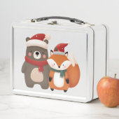 Lunch Box Ours et renard mignons de Noël/hiver (En situation)