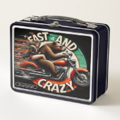 Lunch Box Ours gras sur moto (Devant)