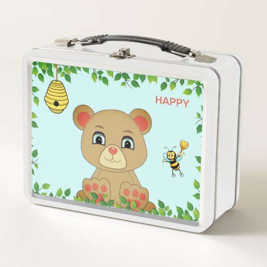 Lunch Box Ours heureux mignon et abeille (Devant)