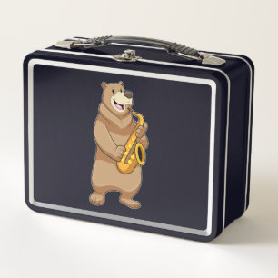 Lunch Box Ours musicien avec saxophone