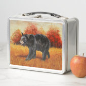 Lunch Box Ours noir en forêt d'automne (En situation)