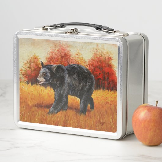 Lunch Box Ours noir en forêt d'automne (En situation)