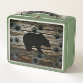 Lunch Box Ours Noir Ours Noir Pâtes Bois Rustique (Devant)