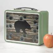 Lunch Box Ours Noir Ours Noir Pâtes Bois Rustique (En situation)